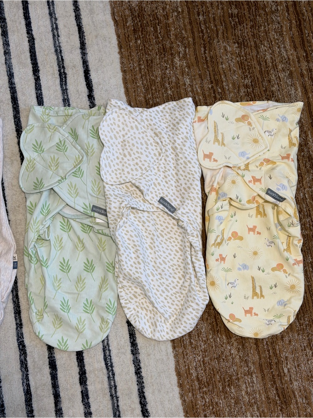 SwaddleMe Baby Swaddle Set in Pale Yellow, Light Green & White